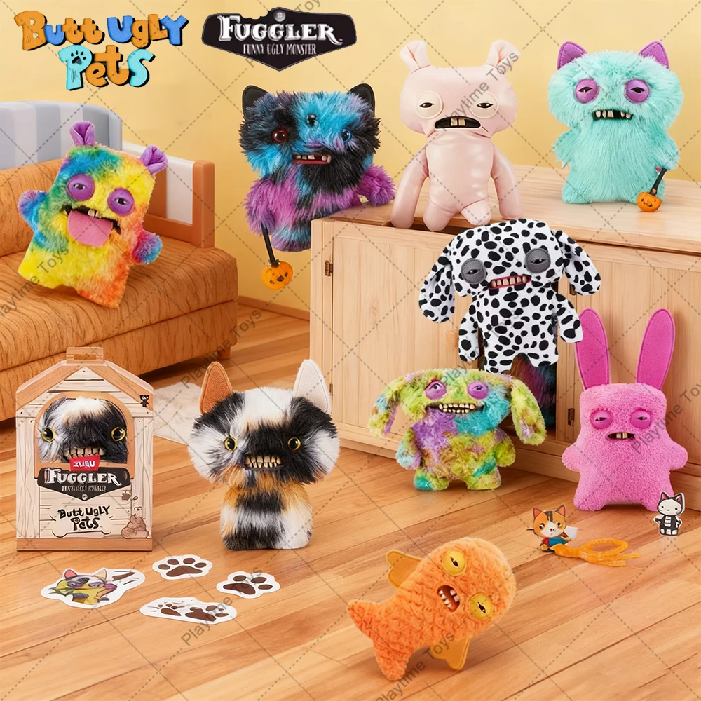 

Fuggler Butt Pet Ugly Monster Series Original Plushies Doll Rabbit Puppy Hairless Cat Tricolor Cat Toy Reindeer Christmas Gift