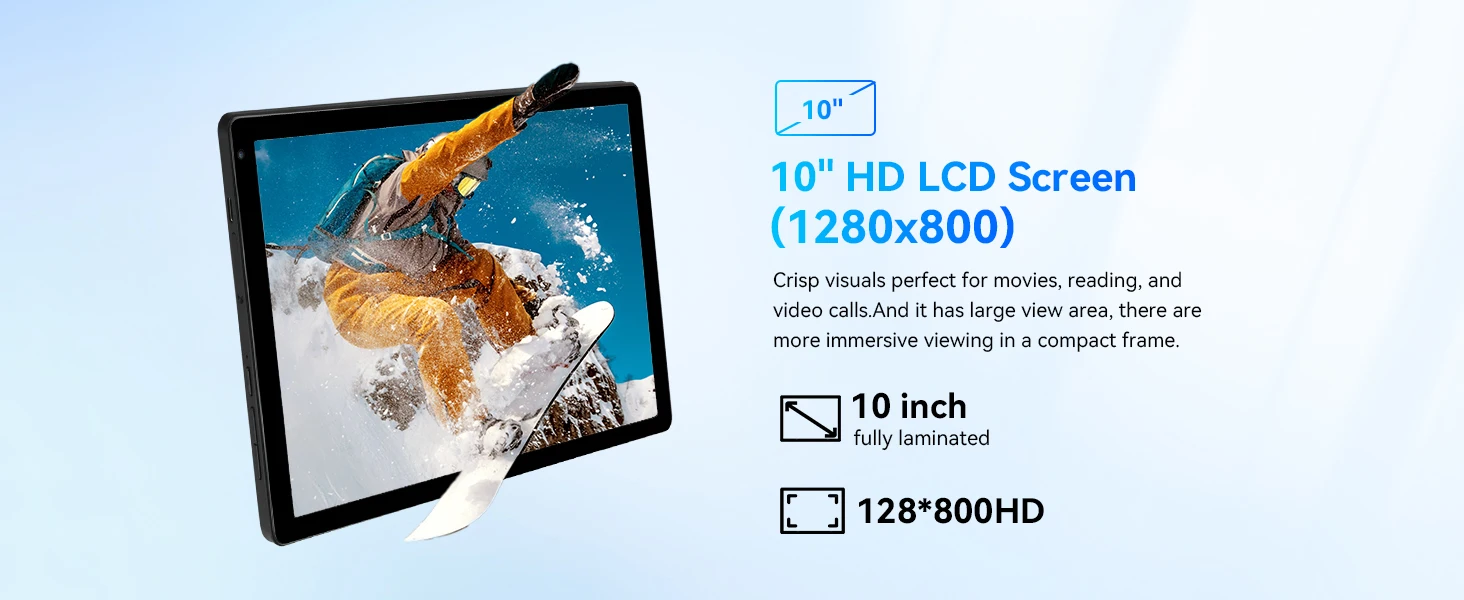 URAO A10L 10.1in Octa-Core Tablet Widevine L1 Full HD Streaming Support Updated Android 15 24GB Virtual RAM 64GB Storage 5000mAh Battery All Black Complete Accessory Bundle Portable Entertainment Tablet for UK