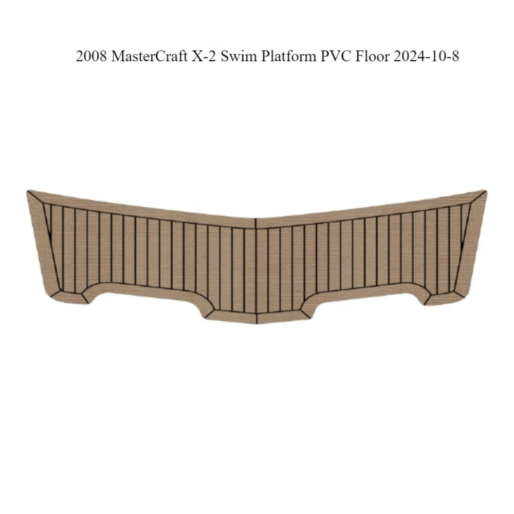 2008 MasterCraft X-2 Synthetic PVC Teak Swim Platform Pad Mat Floor Flooring Teak Color With Black Caulking Lines