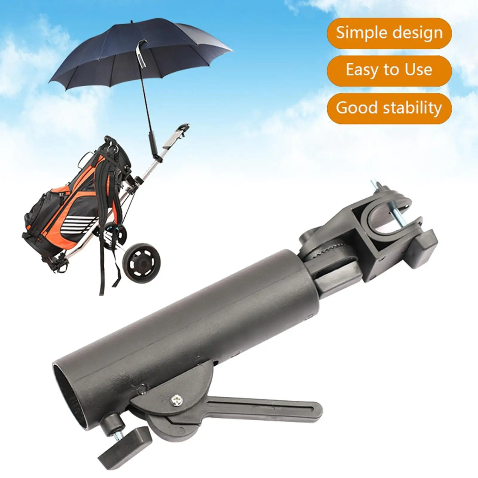 Golf Cart Umbrella Holder-Adjustable And Universal-Golf Clubs