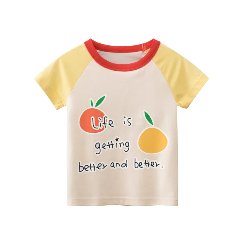 2024 Summer Short Sleeve T-shirts For Girls Printed Letter Baby Girl Tops 2-8 Years Kids Girl T Shirts Child Little Girl Clothes