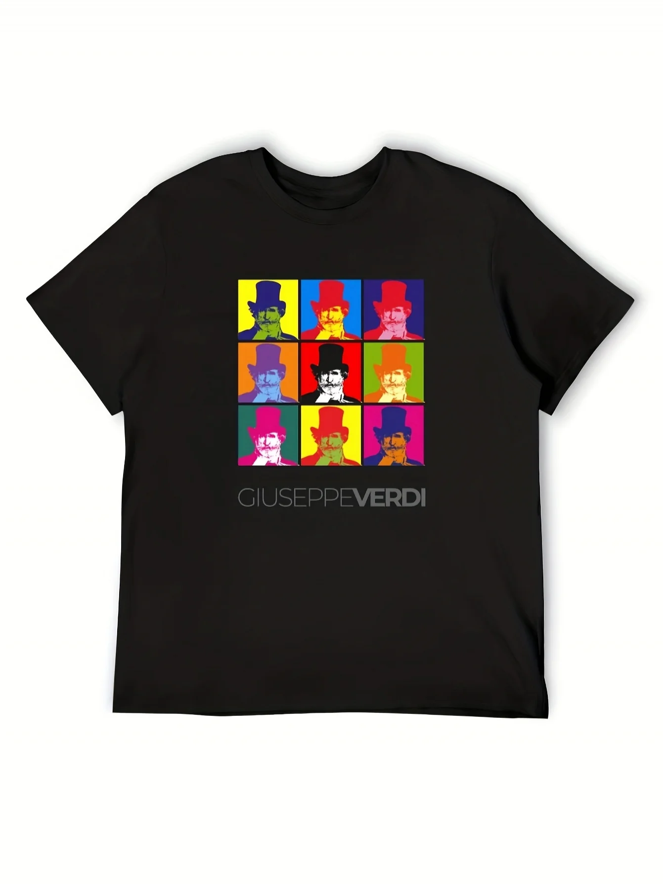 Camisetas Masculinas 2026 com Imagem Pop-Art de Giuseppe Verdi, Junto com Designs Inspirados em Anime