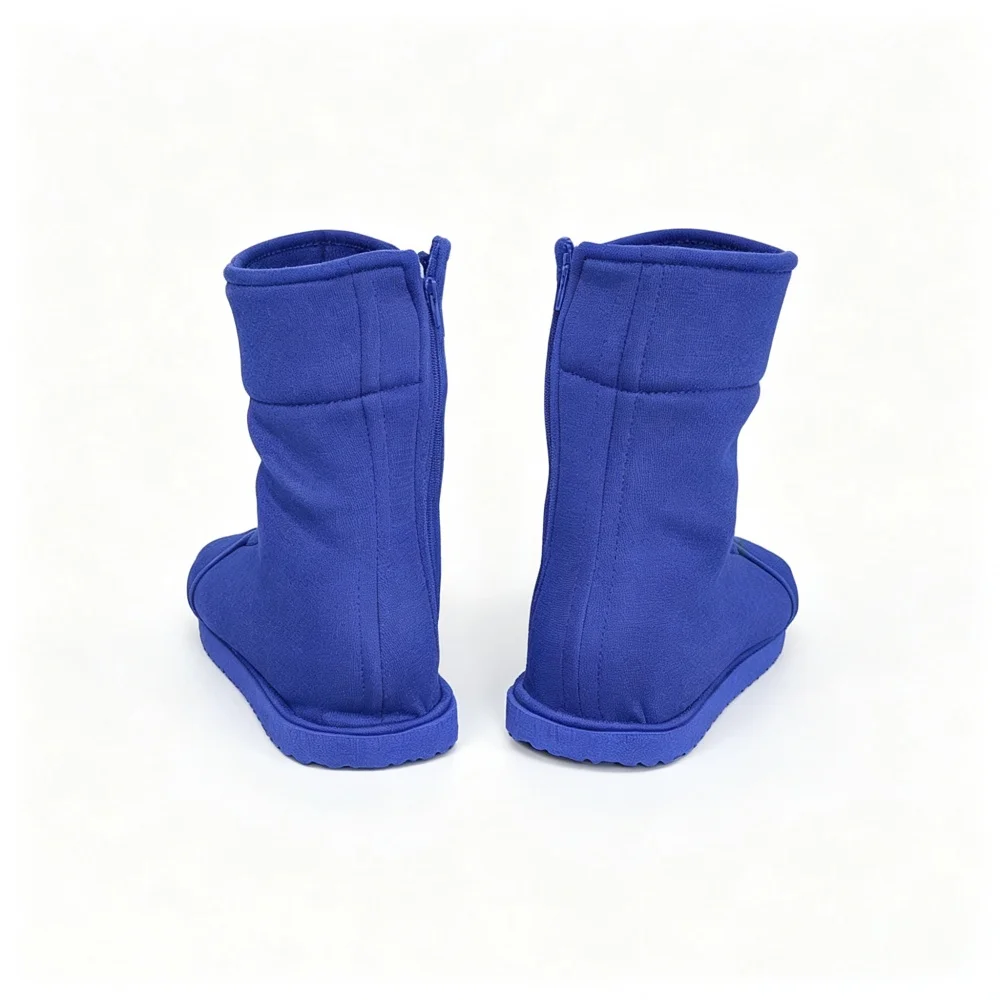Side Zipper Open Toe Ninja Cosplay Boots Stretch Cloth Mid Calf Sandal Boots Anime Costume Footwear