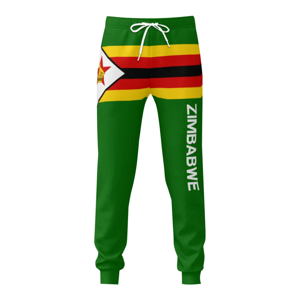 Mens Sweatpants Zimbabwe Flag Pants with Pockets Joggers Soccer Football Multifunction Sports Sweat With Drawstring