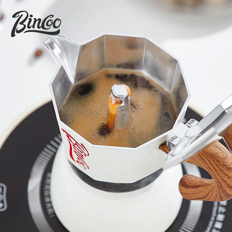 Bincoo Double Valve Espresso Maker 150ml 300ml Moka Pot Classic Italian Cafe Tools Kitchen Home Coffee Maker Cafe Accessories