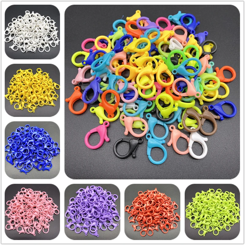 10Pcs 26mm Plastic Lobster Clasp Hooks Keychain End Connectors For Jewelry Making DIY Bracelet Chain Accessories