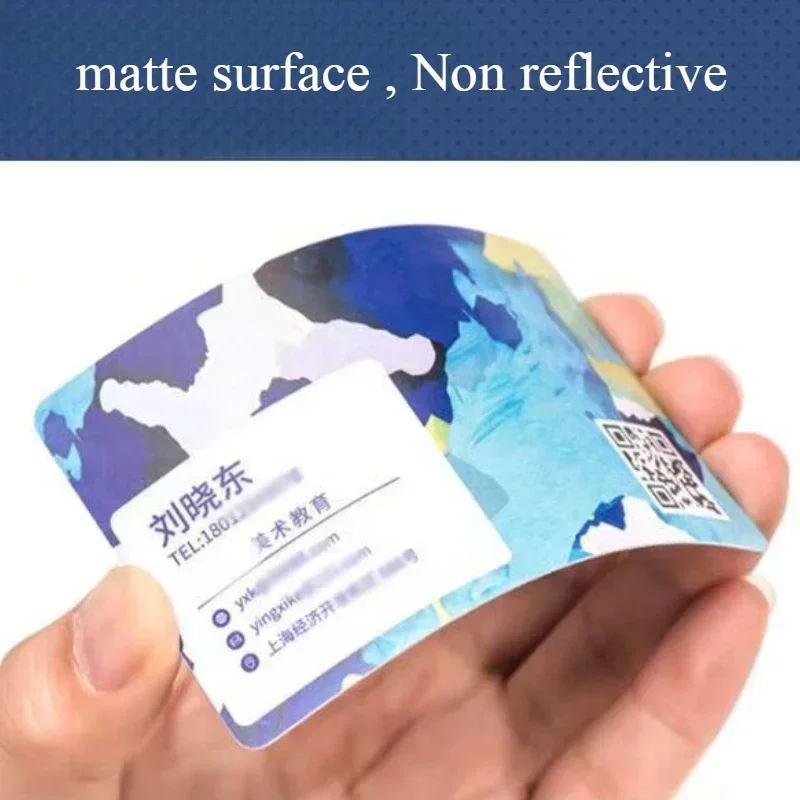100/200/500PCS Plastic Business Card Printing Free Design LOGO QR Code Instagram Fashion Style PVC Matte Card Two Sides