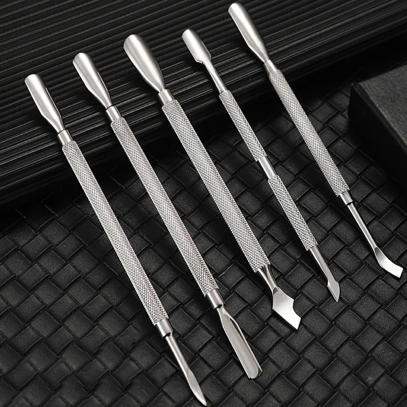 

1Pc 2-Ways Stainless Steel Cuticle Pusher Dead Skin Remover for Pedicure Manicure Nail Care Cleaner Tool