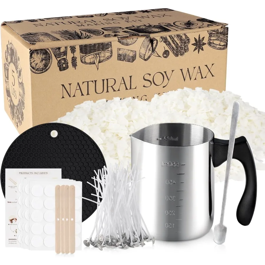 

Candle Making Kits for AdultsBeginner Soy Wax Making Supplies Include 5 LB Soy Wax Flakes 100 Candle Wick Centering Devices Mel