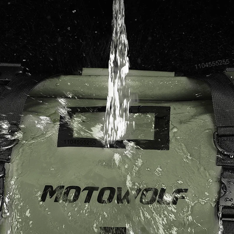 Motowolf Waterproof Motorcycle Bag Reflective Rear Seat Bag Durable Tail Tank Bag Universal Backpack Luggage 66L Large Capacity view 3