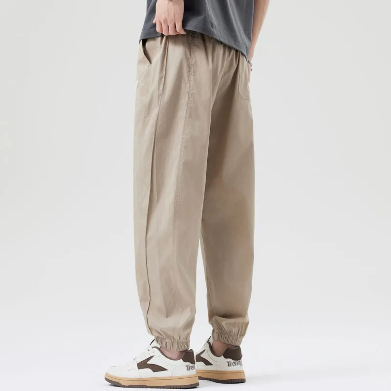 Men's summer thin style American trendy brand fashionable loose, simple and versatile Tencel quick drying workwear pants