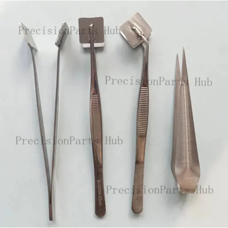 

Square Elbow V-Shaped Pointed Round Head Clamp Tweezers Tool Thermoplastic Glass