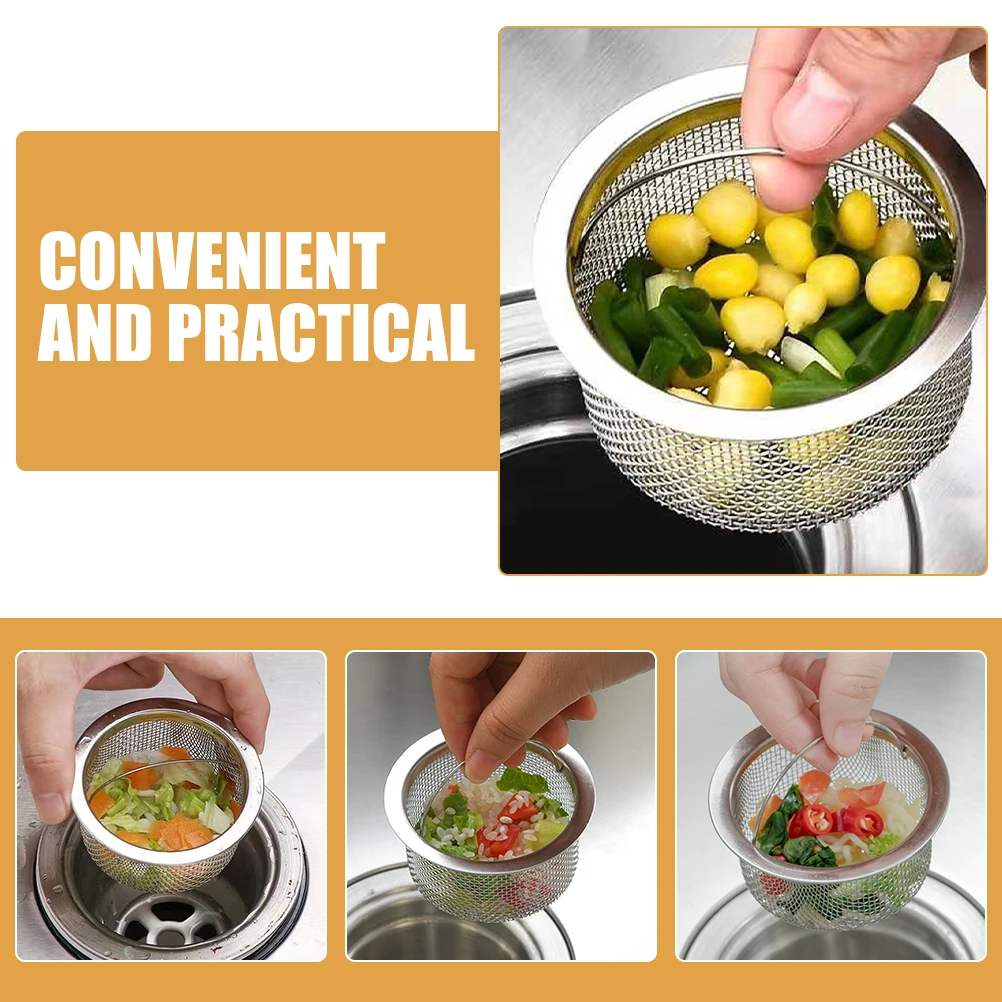 

10 Pcs Sink Strainer Stainless Steel Kitchen Basket Metal Drain Filter Anti-clogging