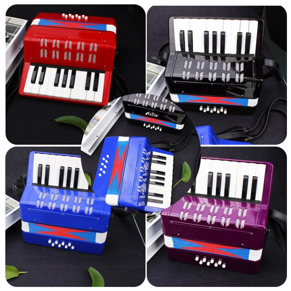 17-Key 8 Bass Mini Accordion Kids Children Handheld Accordion Educational Musical Instrument for Beginner