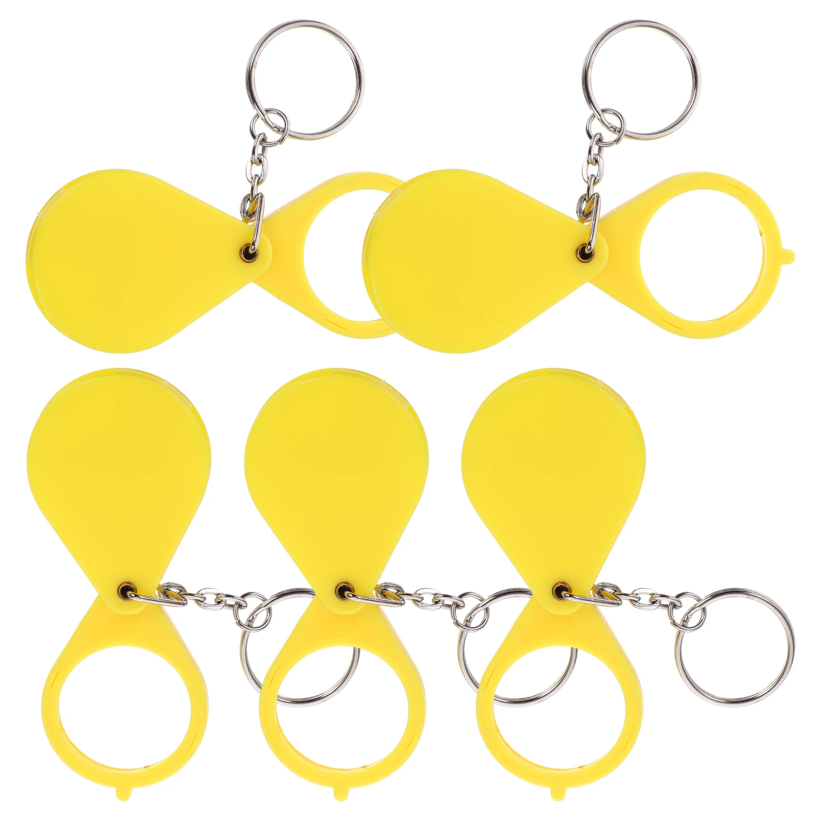 

6 Pcs Pocket Magnifying Glass Magnifier Keychain Mini Plastic Handheld Portable