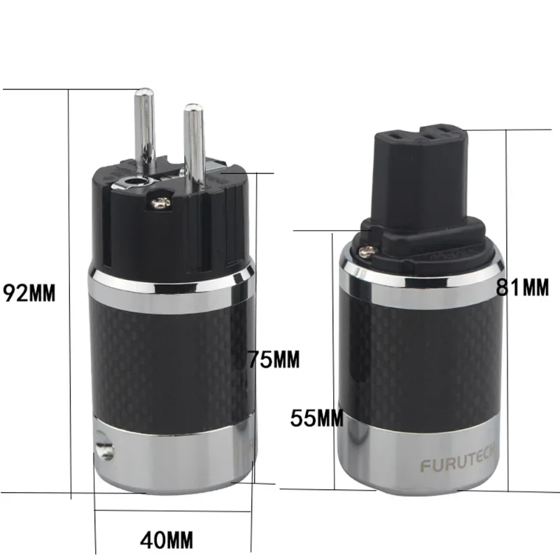 Adaptador de Audio HiFi Furutech FI50, rodio plateado, enchufe de alimentación CA de EE. UU. Y UE y conector IEC