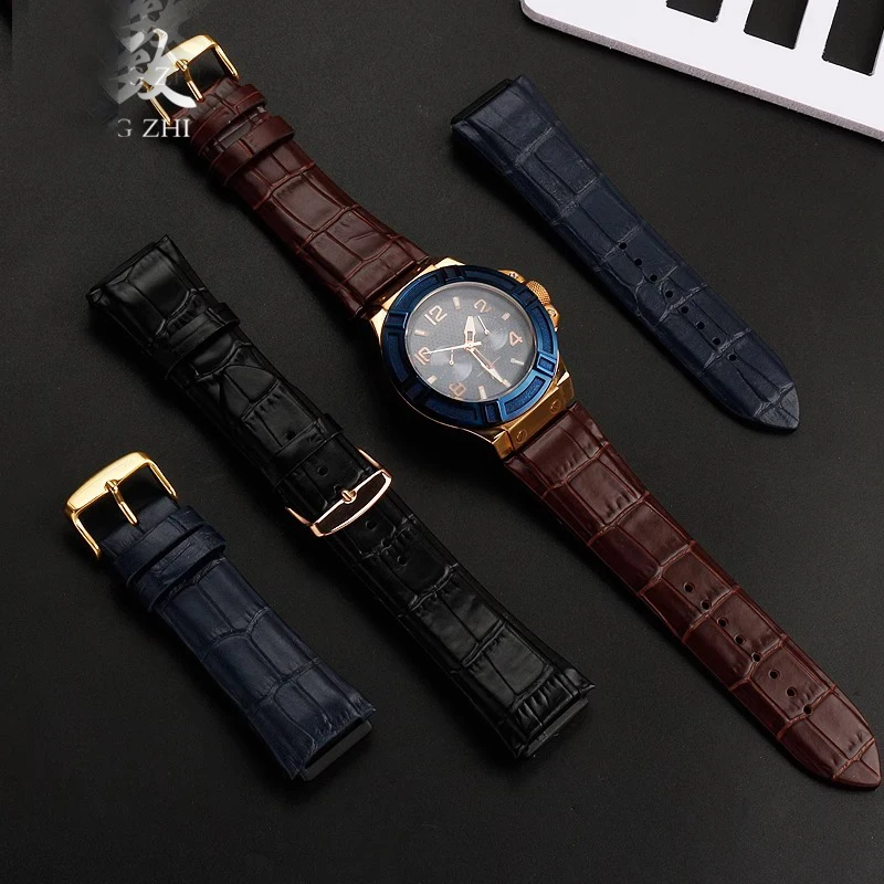 22MM Black Genuine Leather Watch Strap For GUESS W0040G3 W0247G3 W0040G7 Series Cowhide Watchband Men's Wrist band Bracelet