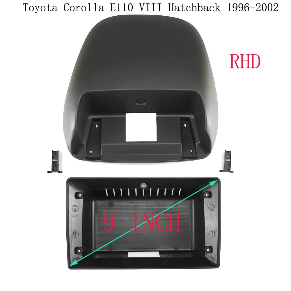 

9-дюймовая Автомобильная панель Fascia Для Toyota Corolla 1996-2002 (правое колесо), комплект для установки приборной панели, лицевая панель, адаптер