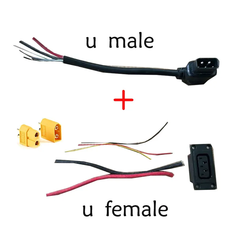 

1 Set NIU U/M Custom Connector with Cable Connection Cable with Small Cable Male and Female Battery Connector