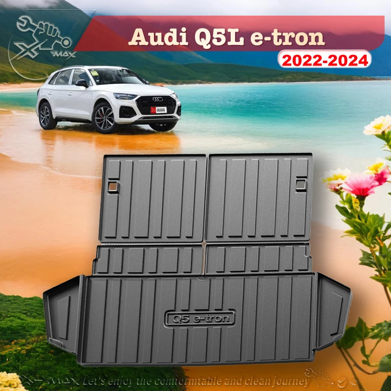 

For Audi Q5L e-tron 2022-2024 Fit Car Trunk Mat All Season Black Cargo Mat 3D Shaped Laser Measured Trunk Liners