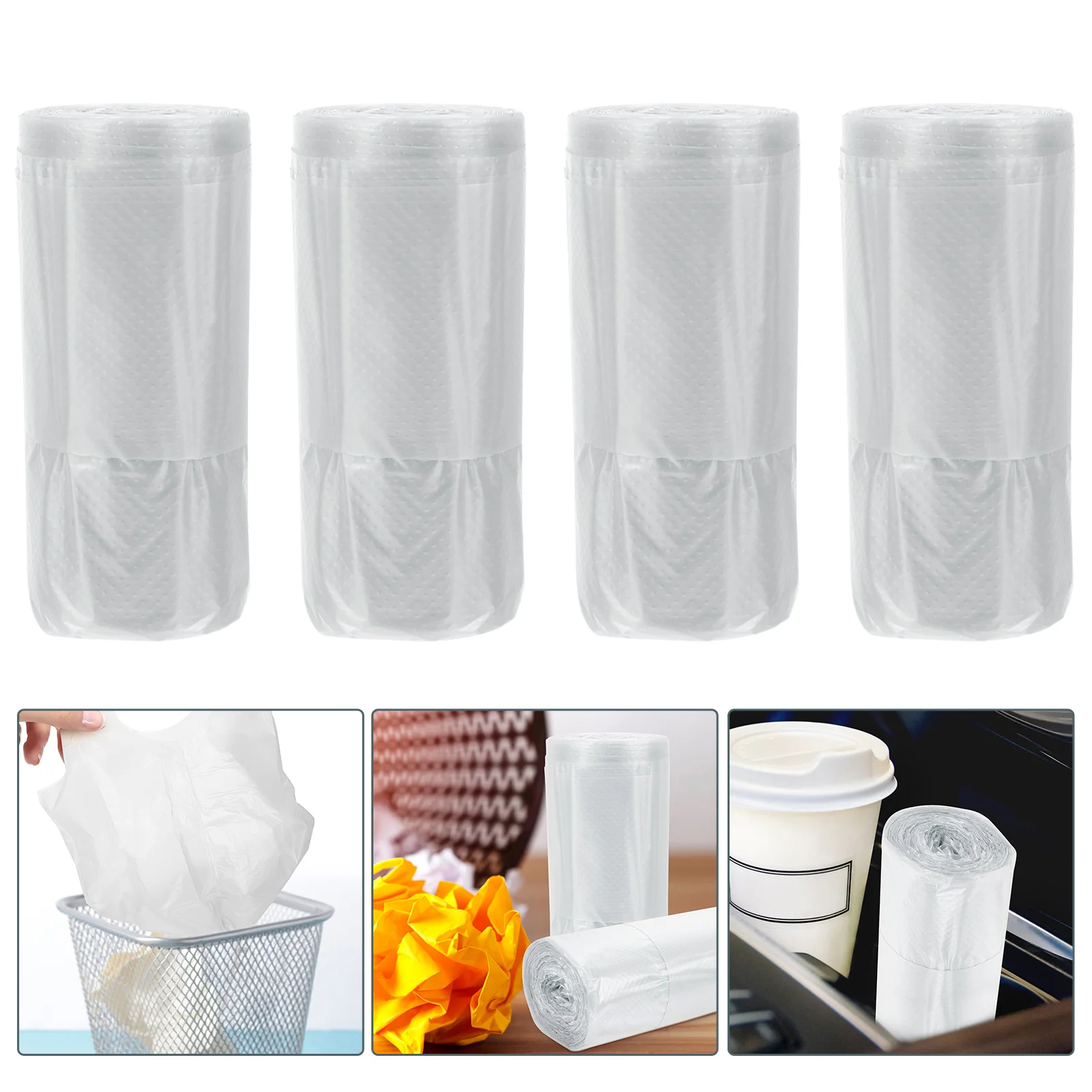 

Trash Bag Dispenser 6 Rolls Small Garbage Bags Bedroom Portable Slim Holder Dog Poop Disposable PE Material Octagon Sealing