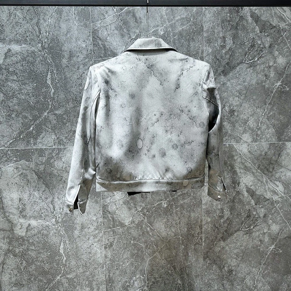 Mens Spring Jacket Tie Dye Distressed Deconstructed Casual Jacket Streetwear Fashion Retro Youth Campus Top Men'S Clothing 2026