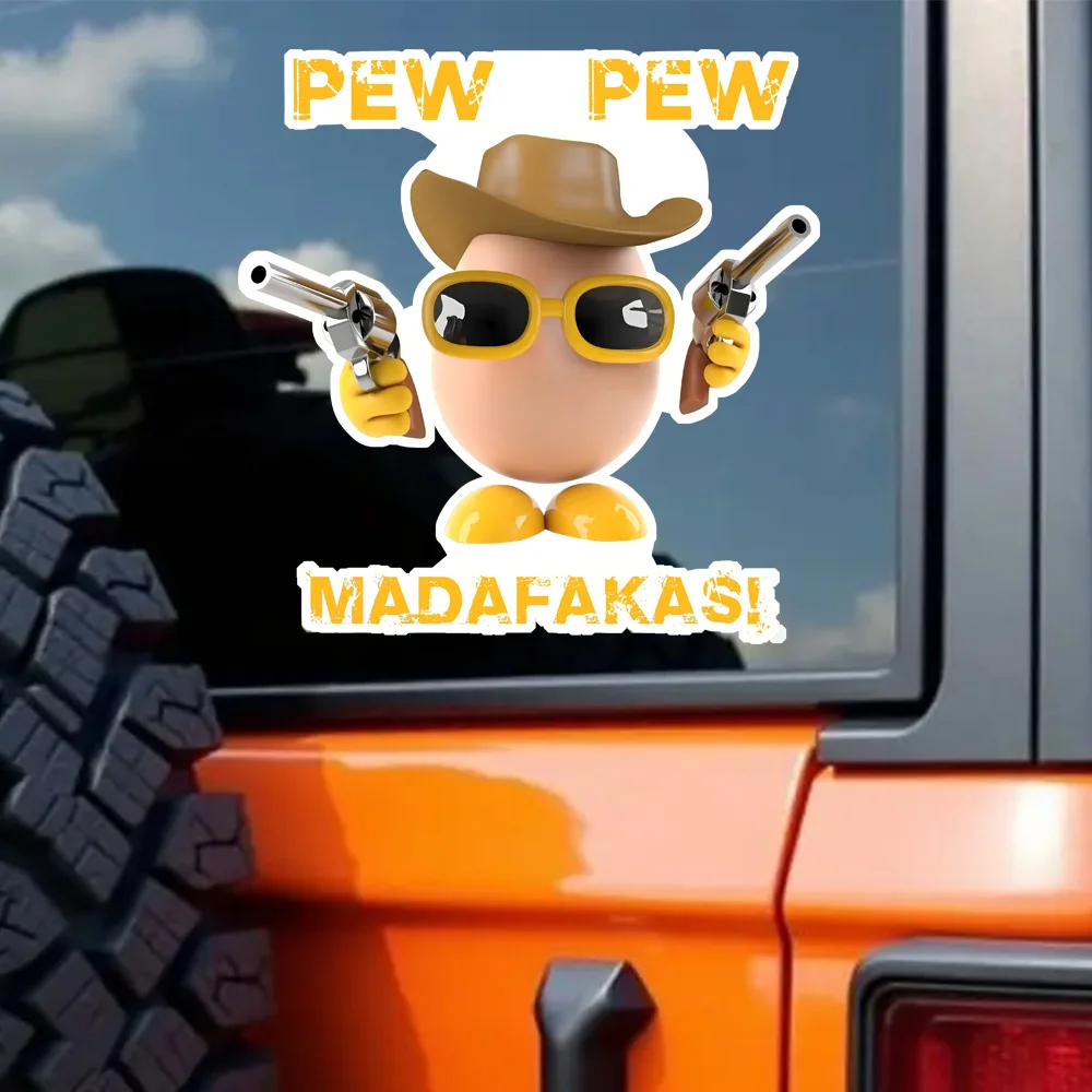 

2-Pack 13x13cm, Fully Armed Duckling Funny Cartoon Decorative Car Stickers , Adhesive Sticker for Trucks, Motorcycles, Laptops