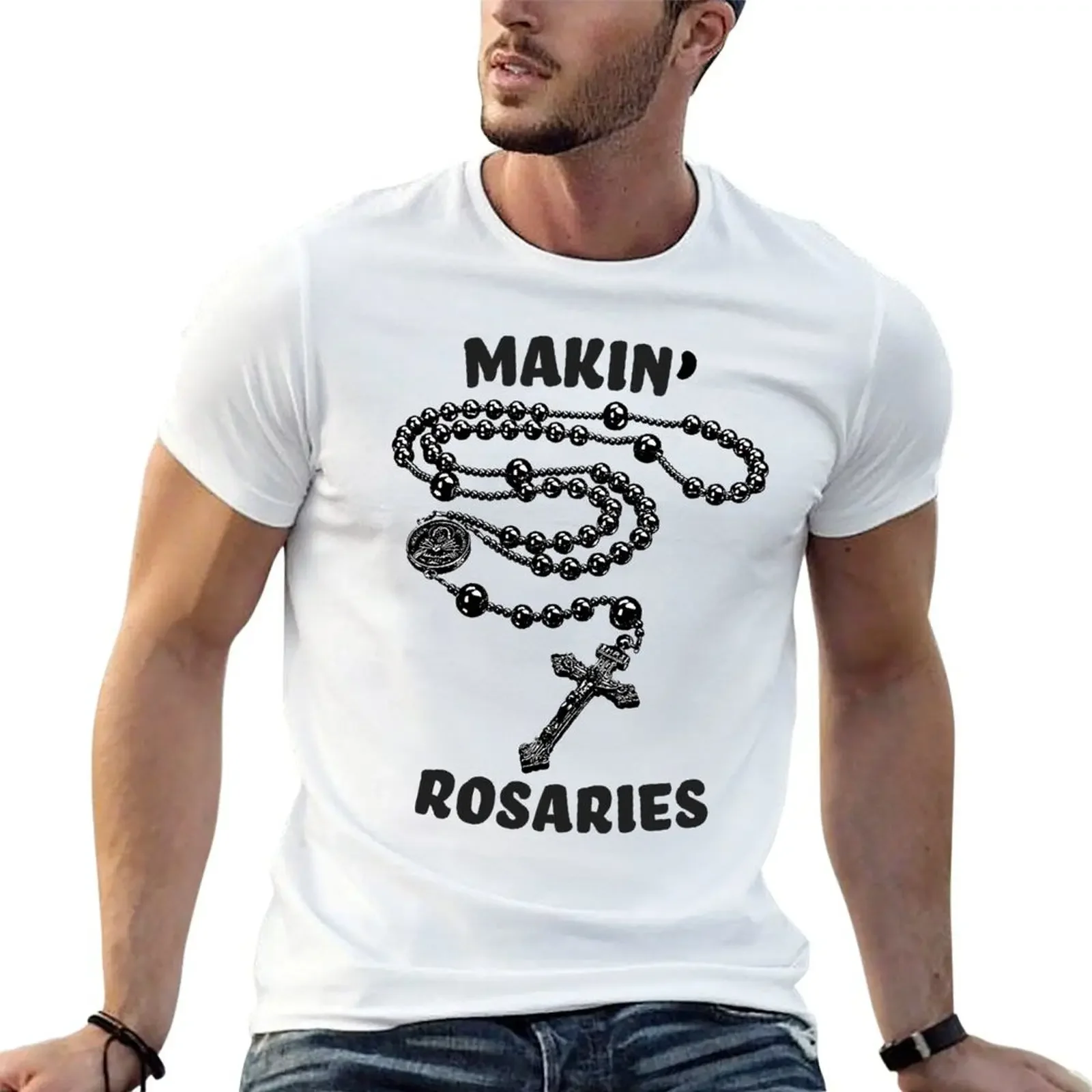 MAKING ROSARIES - MAKING GROCERIES T-shirt shirts graphic tees Blouse kawaii clothes anime mens t shirt graphic