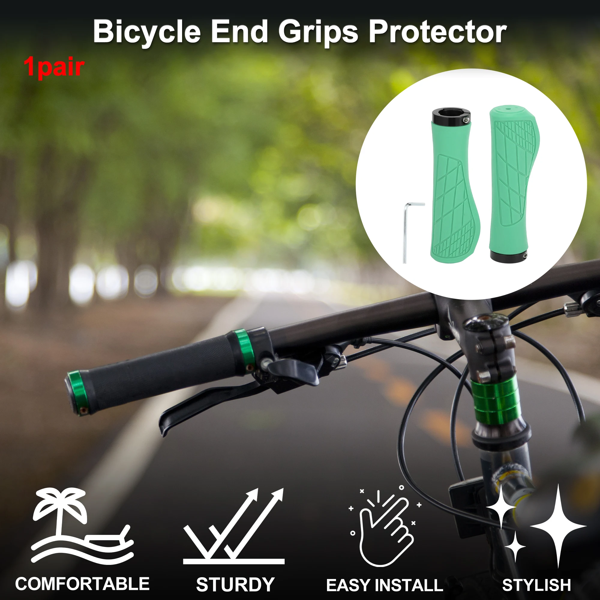 

X Autohaux велосипедная ручка на руль, 134 мм, легкая защита для MTB, зеленая, 1 пара