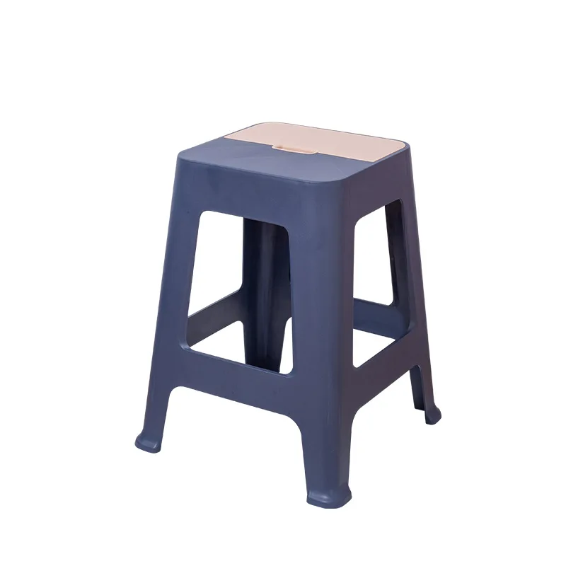 Extra thick plastic stools stackable high stools plastic household non-slip durable living room double color clinker sturdy chai