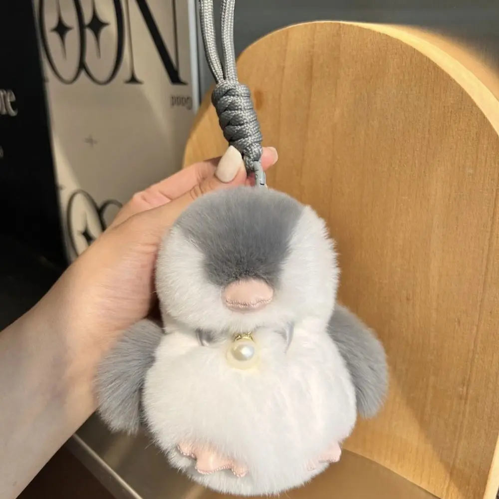 

Stuffed Animal Little Penguin Pendant Furry Doll Bag Charm Rabbit Fur Keychain Plush Doll Kawaii Plush Penguin Pendant