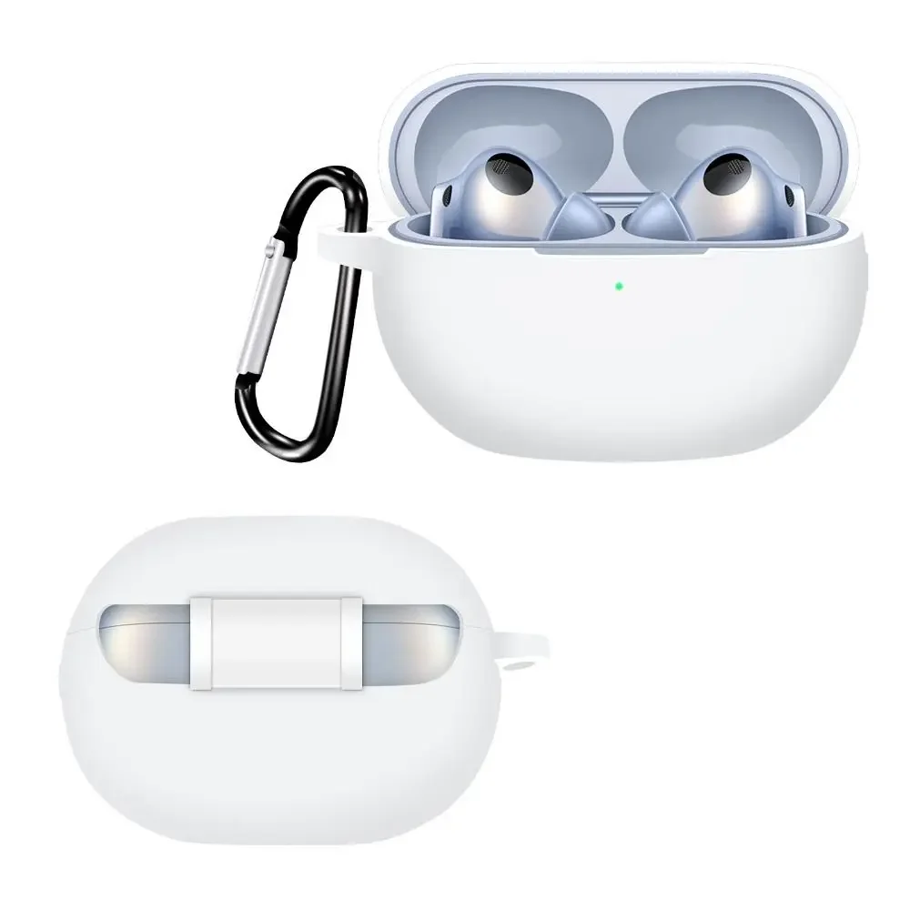 حافظة سماعة رأس واقية من السيليكون لهاتف هواوي Freebuds Pro 4 غطاء سماعة أذن ناعم مقاوم للصدمات ومضاد للخدش مع ملحقات خطاف