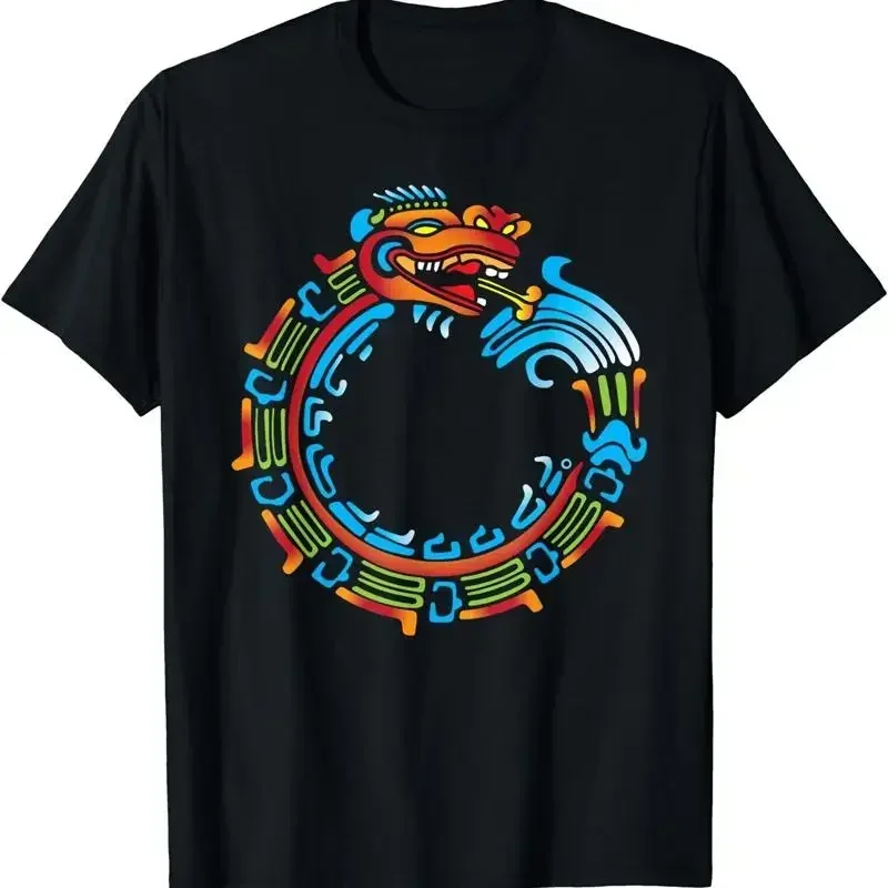 New Limited Ouroboros Quetzalcoatl Feathered Serpent Aztec Mayan T Shirt