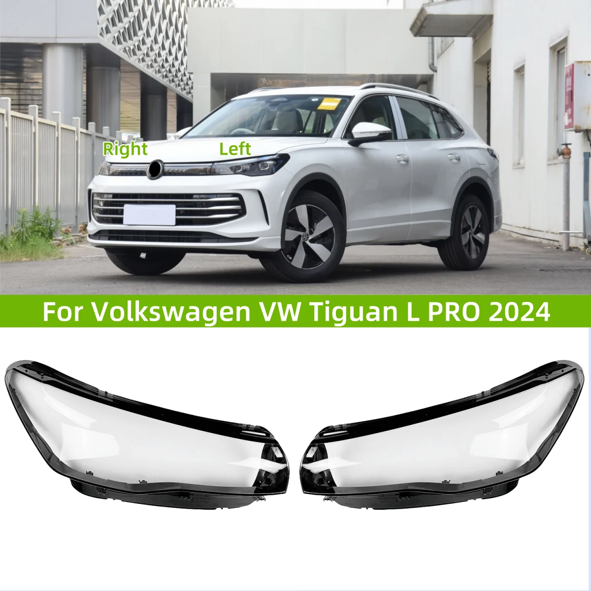

For Volkswagen VW Tiguan L PRO 2024 Accessories Front Lamp Glass It has good transparency and light transmission