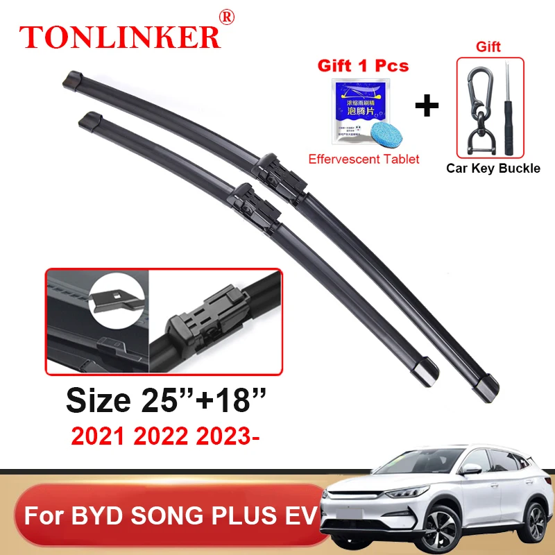 Spazzole tergicristallo per auto TONLINKER per BYD SONG PLUS EV 2021 2022 2023 accessori per auto spazzole tergicristallo anteriore spazzole
