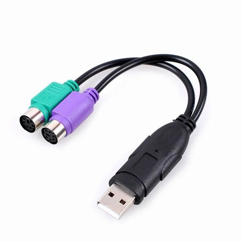 1PC DIY Accessories USB Male To PS/2 PS2 Female Converter Cable Cord Converter Adapter Keyboard USB Receiver