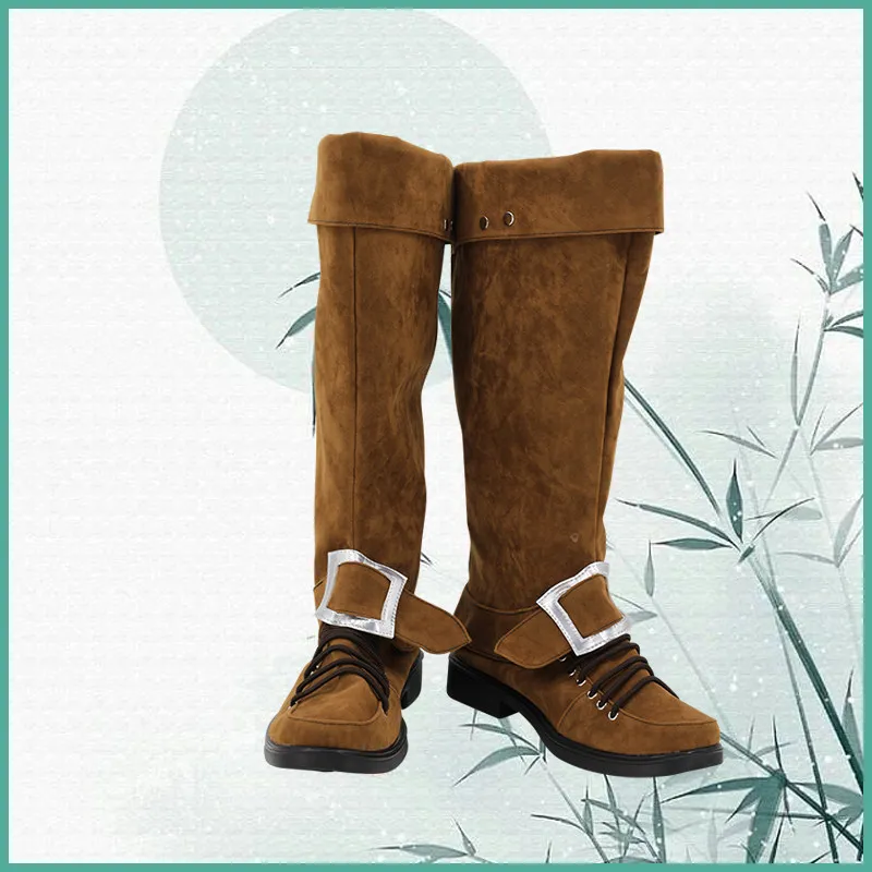 Game Haytham Kenway Assassin Cosplay Shoes Handmade Faux Leather Boots Halloween Carnival Boots Custom Made