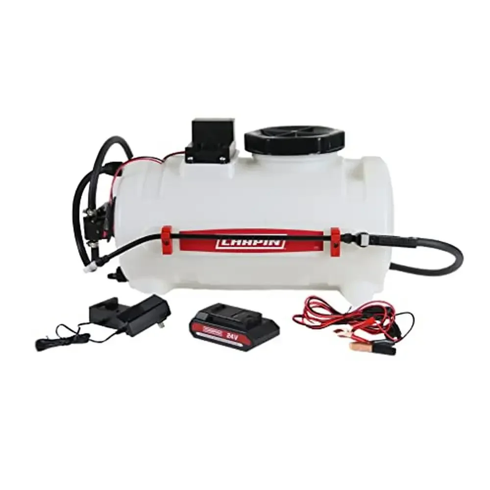 

8-Gallon 24V Rechargeable Battery ATV Tank Sprayer Lawn Garden Farm Acreage Fertilizers Pesticides Chemical-Resistant Poly Tank