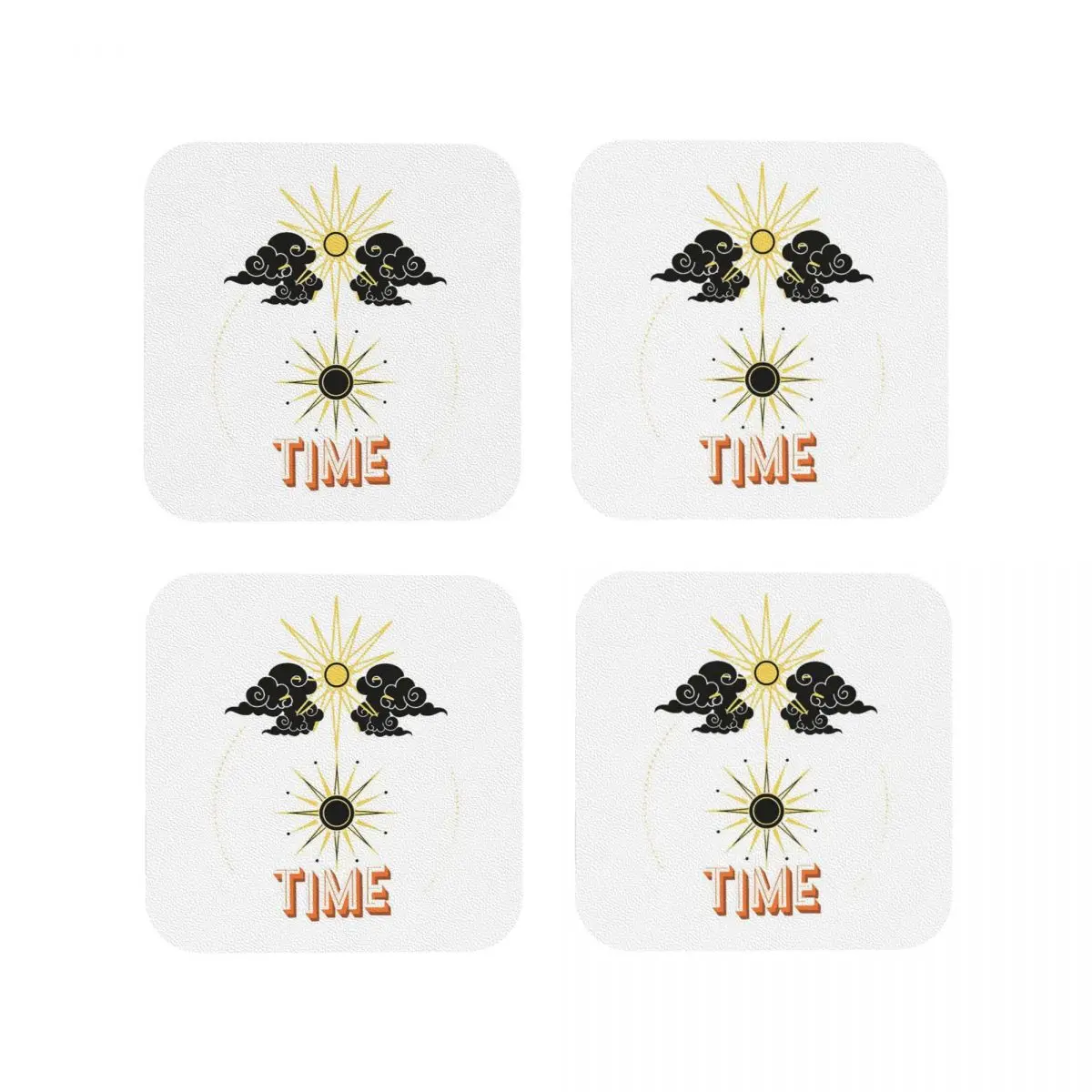 

Cosmic Time Or Celestial Time Or Sun And Moon Time Coasters Kitchen Placemats Insulation Cup Coffee Mats For Home Tableware Pads