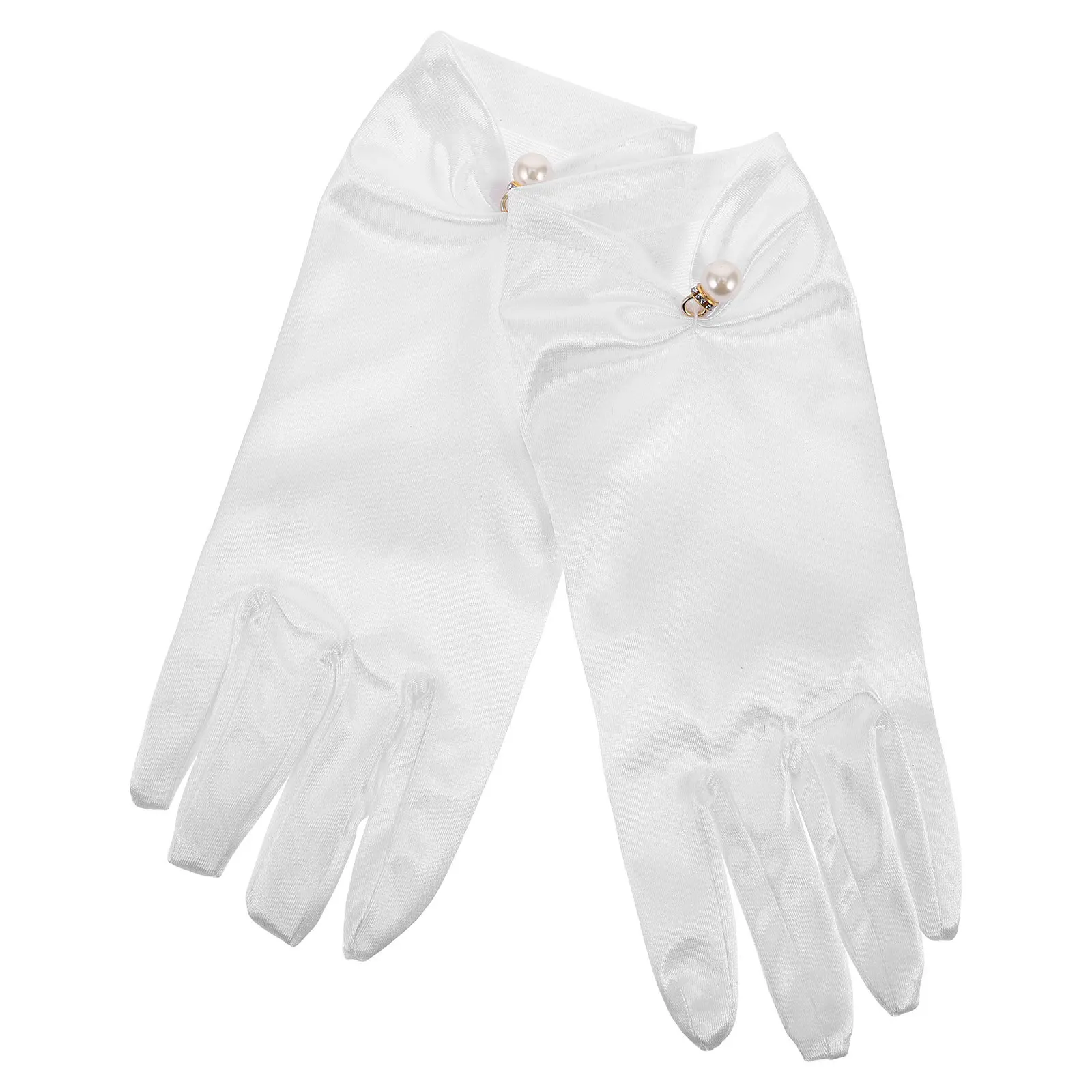 

1Pair Vintage Satin Bridal Gloves Short Elegant Wedding Gloves Princess Accessories Bridal Wear Wedding Fashion