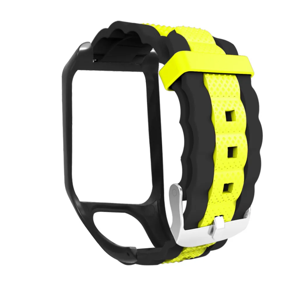 Comfortable Silicone Watch Strap Replacement for Runner 3 Black Yellow Strong Durability Smooth Texture Fashion Watchband