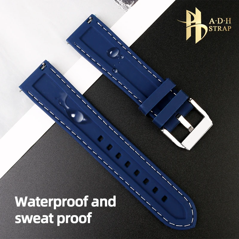 Soft Waterproof Silicone Watch Strap Adapt to IWC Pilot's Portugieser Rubber Watchband 22mm Watch Accessories for Men Male