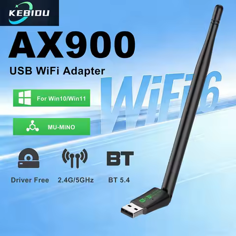 Kebidu 900Mbps Bluetooth 5.4 WiFi 6 USB Wireless Network Card Adapter Dual-Band 2.4G 5GHz Wi-Fi Receiver for PC/Laptop Win10/11
