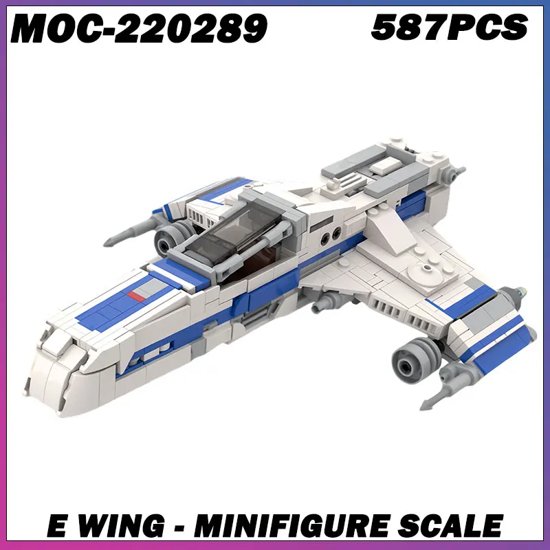 

587 шт. MOC-220289 знаменитая звезда боевой фильм MOC Республика E-Wing космический истребитель модель DIY творческие идеи детская игрушка Рождество