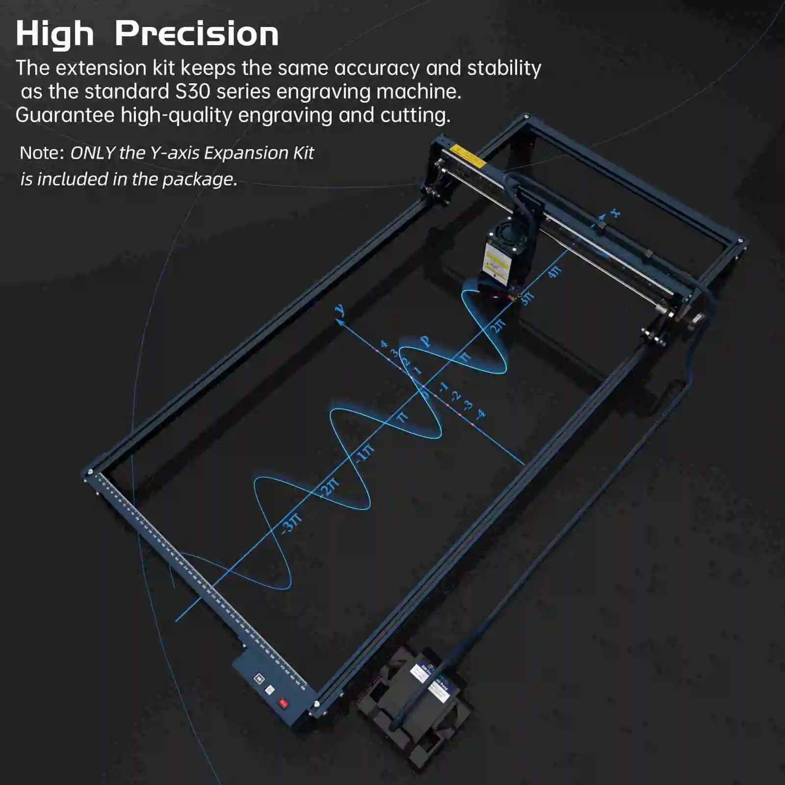 Engraving Area Expansion Kit for S30/S30 Pro Engraving Machine Y-axis Extension Kit to 935x400mm Aluminum Shaft Directly Install