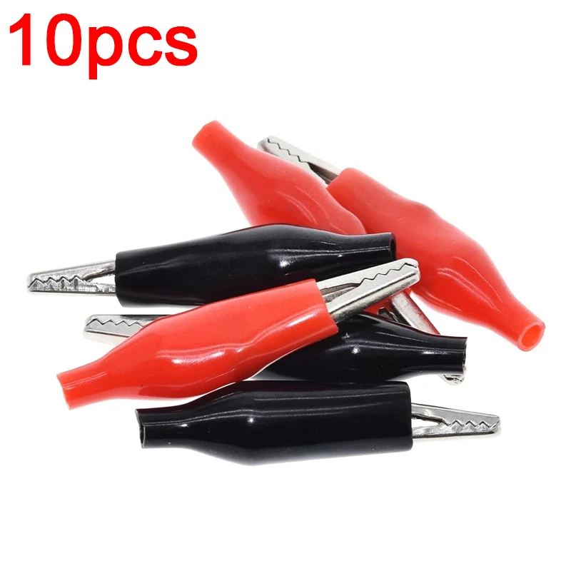 

10pcs Insulated Crocodile Clips Electrical Battery Connectors 5A Mini Alligator Test Clips For Stereo Application Power Terminal