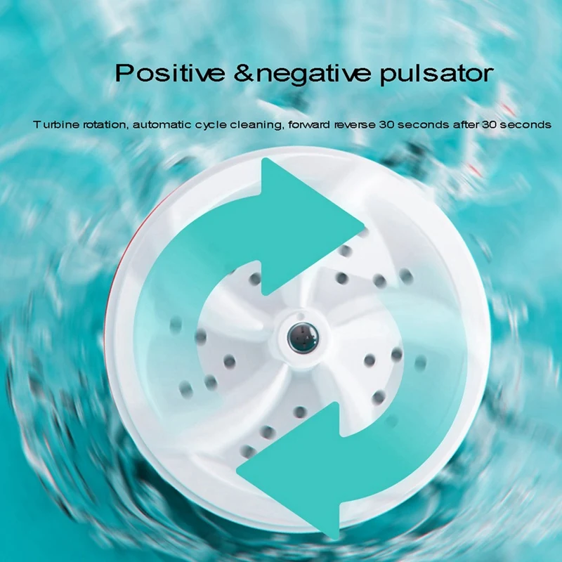 2X Mini Washing Machine Portable Ultrasonic Dishwasher With USB Data Cable Powered For Personal Laundry Camping RV Trip