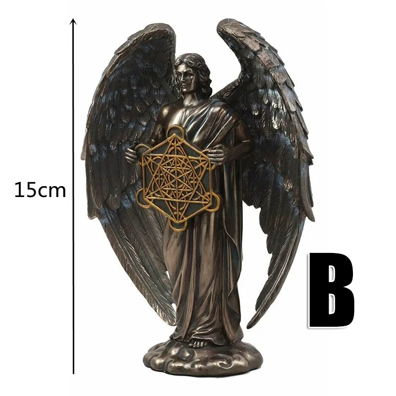 New Archangel Metatron Angel Transformation Sculpture Resin Crafts Garden Statue Creative Theme Belief Small Decoration