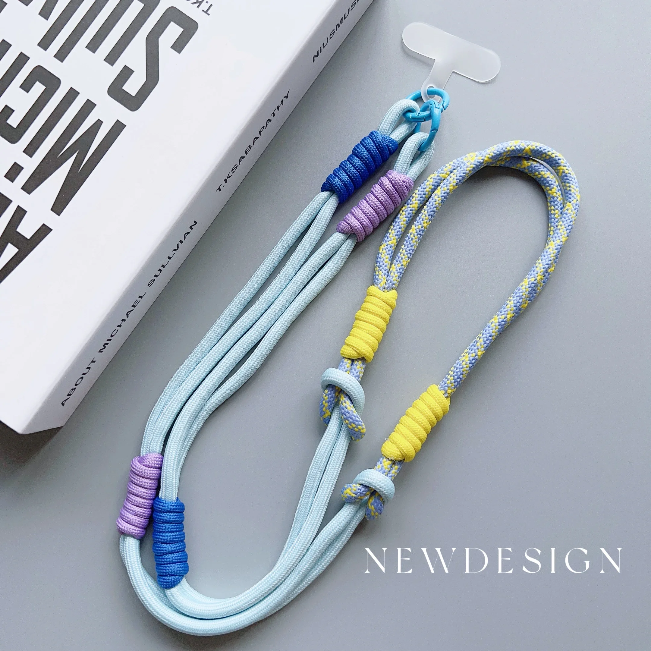 Trendy 1Pc Korean-Style Phone Lanyard - Adjustable Crossbody/Shoulder + Keychain, Long Rope W/ Patch Anti-Theft/Anti-Snatch