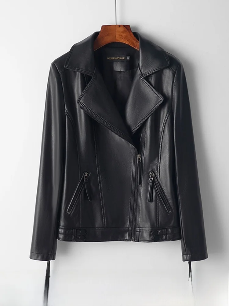   Ning 本革ジャケット レディース オートスリーブ プレミアムフィール Sサイズ 春秋新作 ブラシープスキンコート